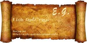 Eich Györgyi névjegykártya